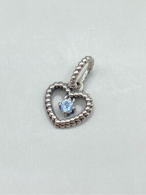 Pandora March Birthstone Beaded Heart Charm